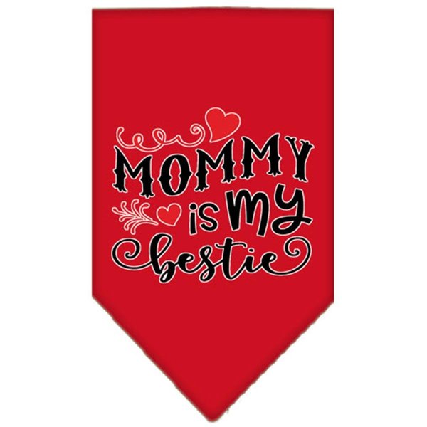 Mirage Pet Products Mommy is My Bestie Screen Print Pet BandanaRed Large 66-451 LGRD